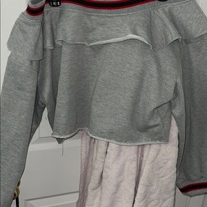 Grey off the shoulder fashion nova sweater